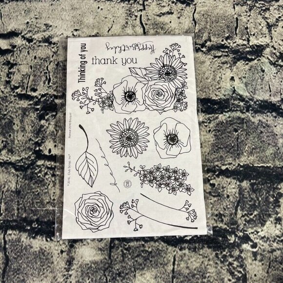 Club Scrap Rubber Unmounted Stamps Retreat 2016 Retreat Bouquet - Picture 1 of 8